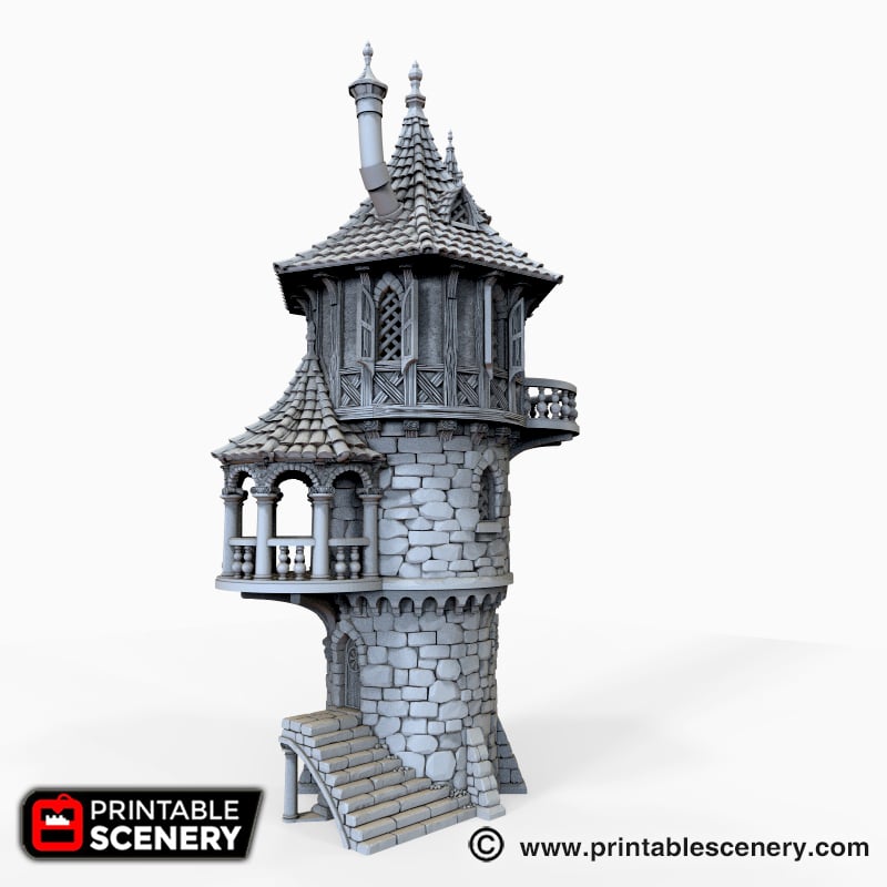 Port Winterdale Wizard Tower – Printable Scenery 3D printed tabletop terrain