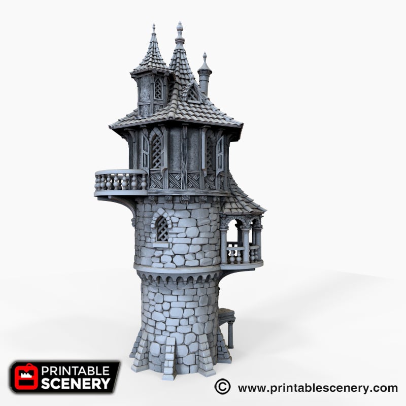 Port Winterdale Wizard Tower – Printable Scenery 3D printed tabletop terrain