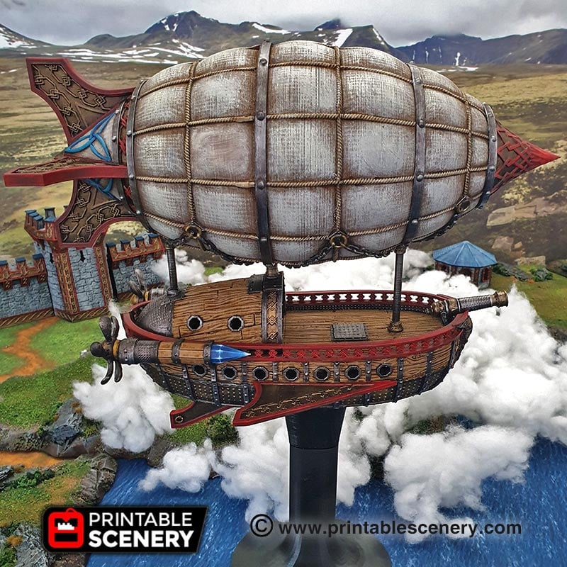 Dwarven Airship – Printable Scenery 3D printed tabletop terrain