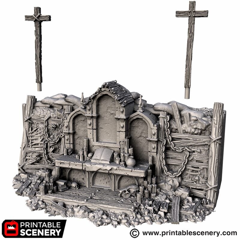 Trench Altar – Trench Crusade compatible SystemHEX 3D printed terrain