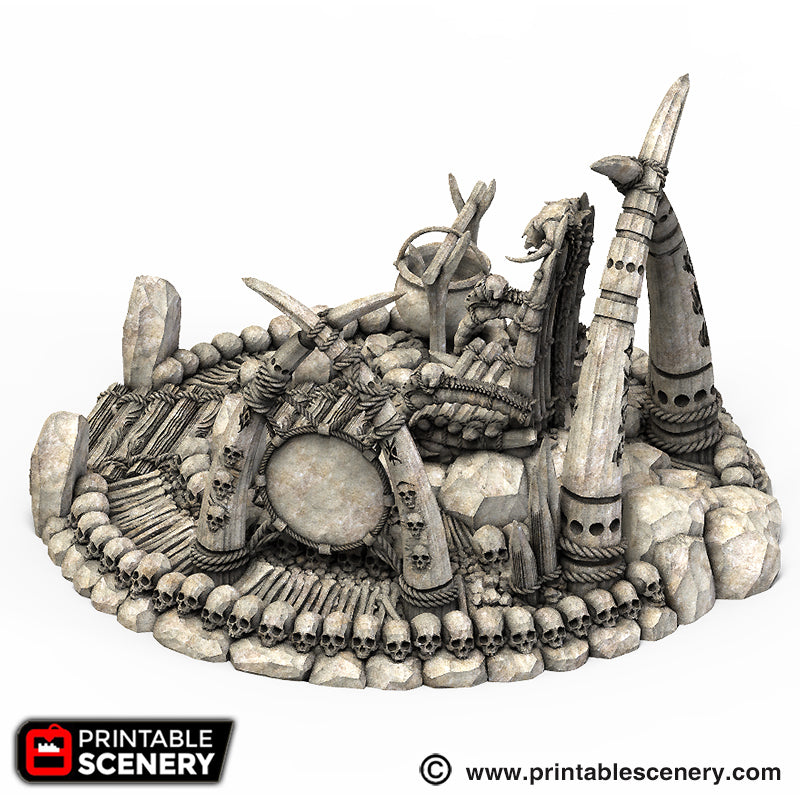 Lost Tribes War Boss Throne – Printable Scenery 3D printed tabletop terrain