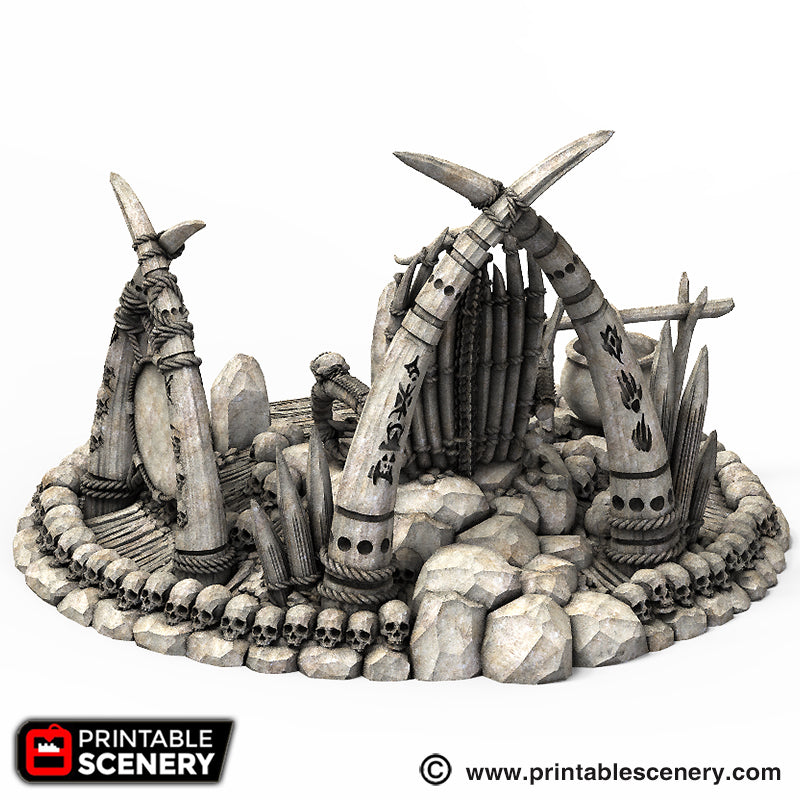 Lost Tribes War Boss Throne – Printable Scenery 3D printed tabletop terrain