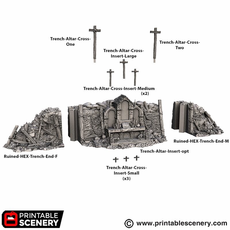 Trench Altar – Trench Crusade compatible SystemHEX 3D printed terrain