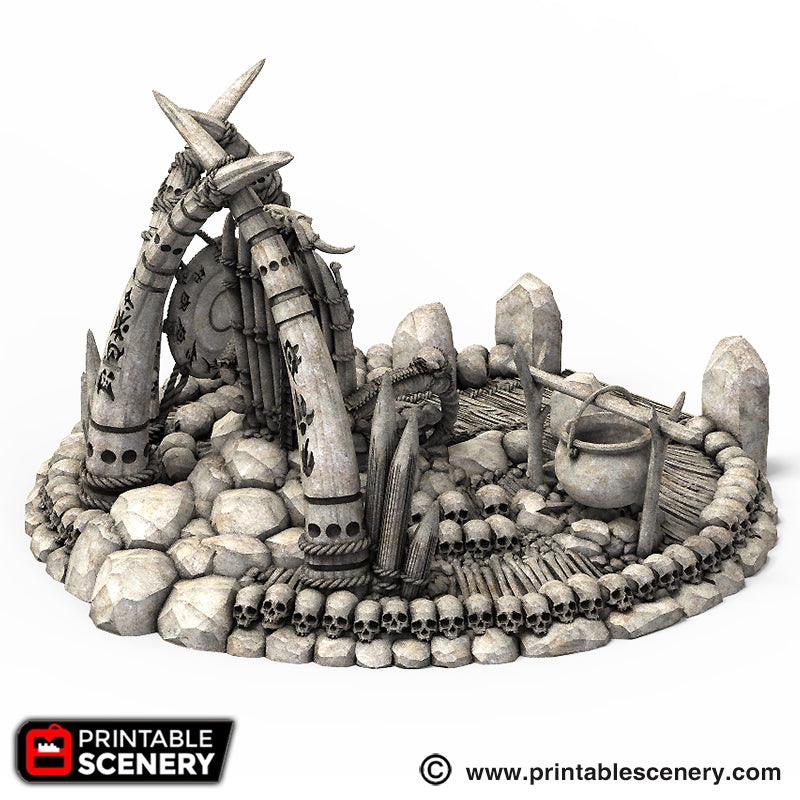 Lost Tribes War Boss Throne – Printable Scenery 3D printed tabletop terrain