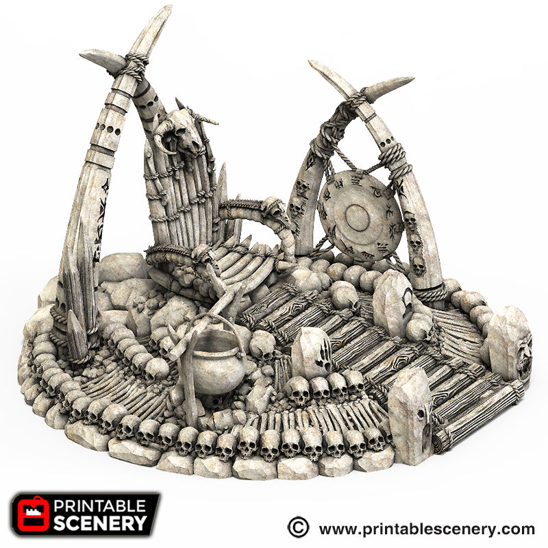 Lost Tribes War Boss Throne – Printable Scenery 3D printed tabletop terrain