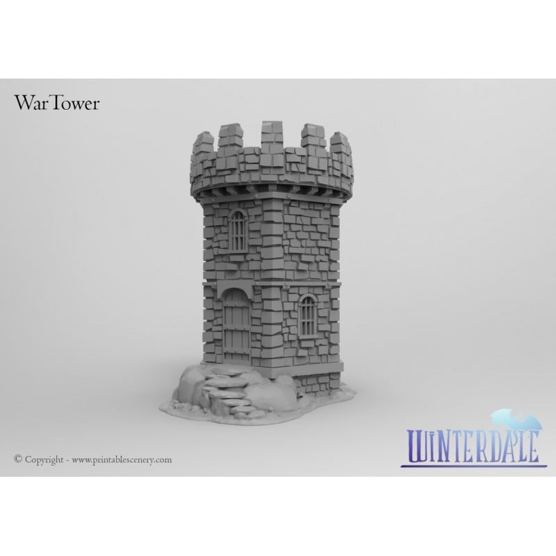 Winterdale War Tower – Printable Scenery 3D printed tabletop terrain