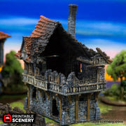 Port Winterdale Ruined Port House – Printable Scenery 3D printed tabletop terrain