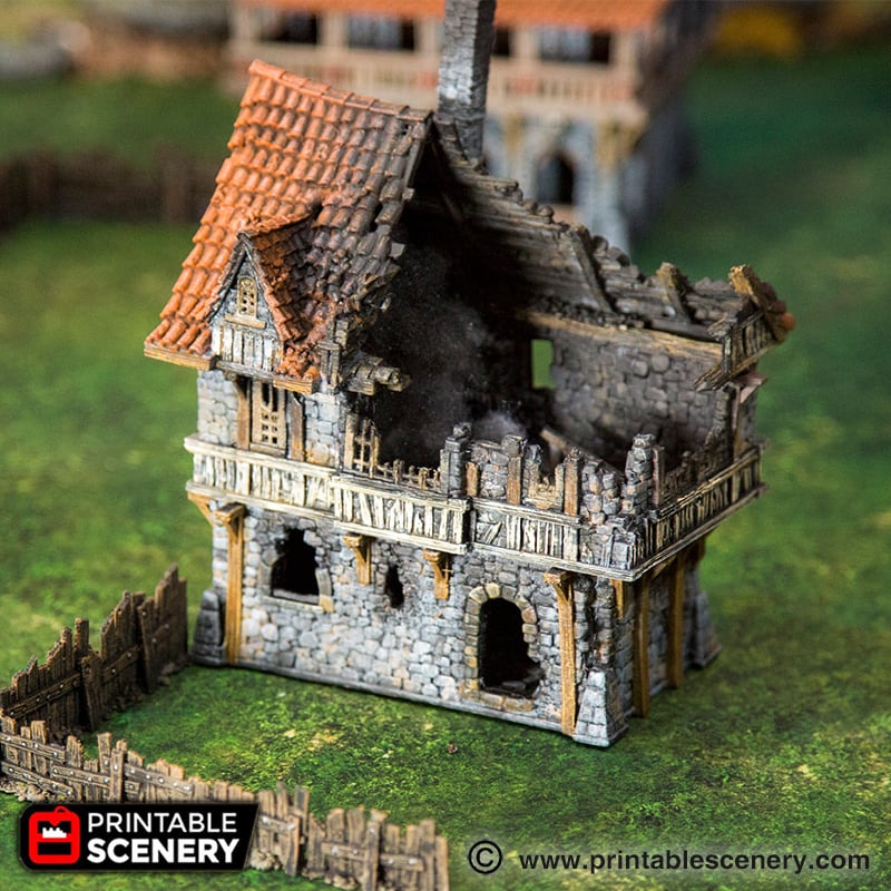Port Winterdale Ruined Port House – Printable Scenery 3D printed tabletop terrain