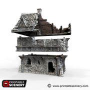 Port Winterdale Ruined Port House – Printable Scenery 3D printed tabletop terrain