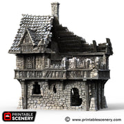 Port Winterdale Ruined Port House – Printable Scenery 3D printed tabletop terrain