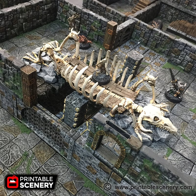 Lost Tribes Bone Bridge – Printable Scenery 3D printed tabletop terrain