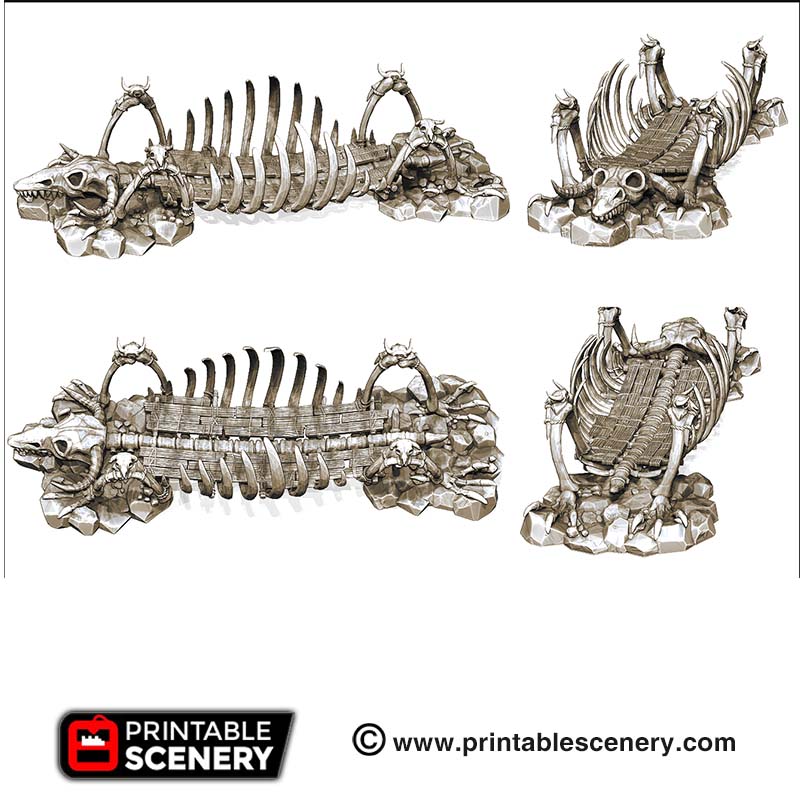 Lost Tribes Bone Bridge – Printable Scenery 3D printed tabletop terrain