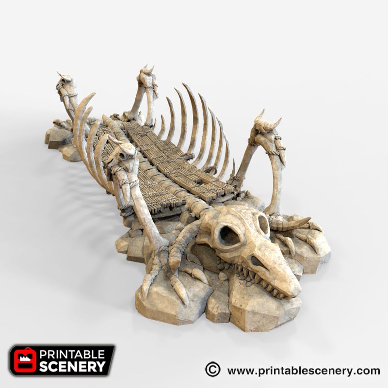 Lost Tribes Bone Bridge – Printable Scenery 3D printed tabletop terrain