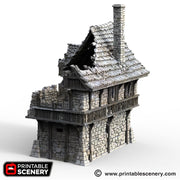 Port Winterdale Ruined Port House – Printable Scenery 3D printed tabletop terrain