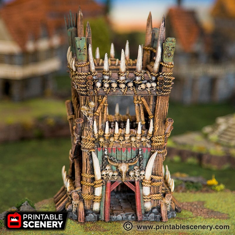 Lost Tribes Tribal Tower – Printable Scenery 3D printed tabletop terrain