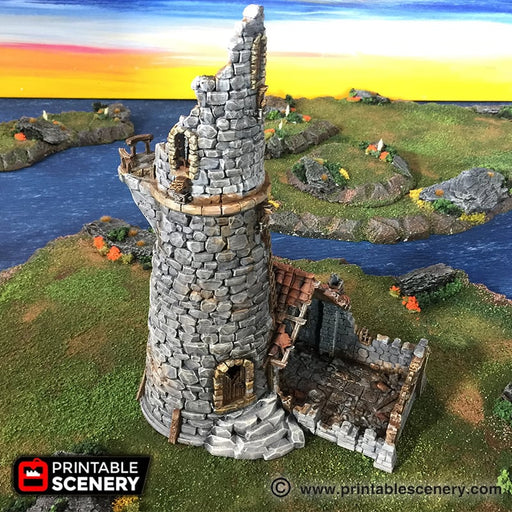 Port Winterdale Ruined Lighthouse – Printable Scenery 3D printed tabletop terrain