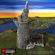 Port Winterdale Ruined Lighthouse – Printable Scenery 3D printed tabletop terrain