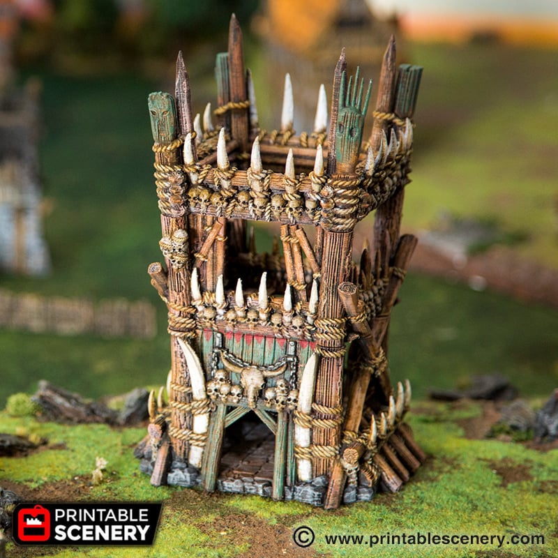 Lost Tribes Tribal Tower – Printable Scenery 3D printed tabletop terrain