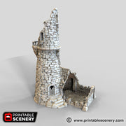 Port Winterdale Ruined Lighthouse – Printable Scenery 3D printed tabletop terrain