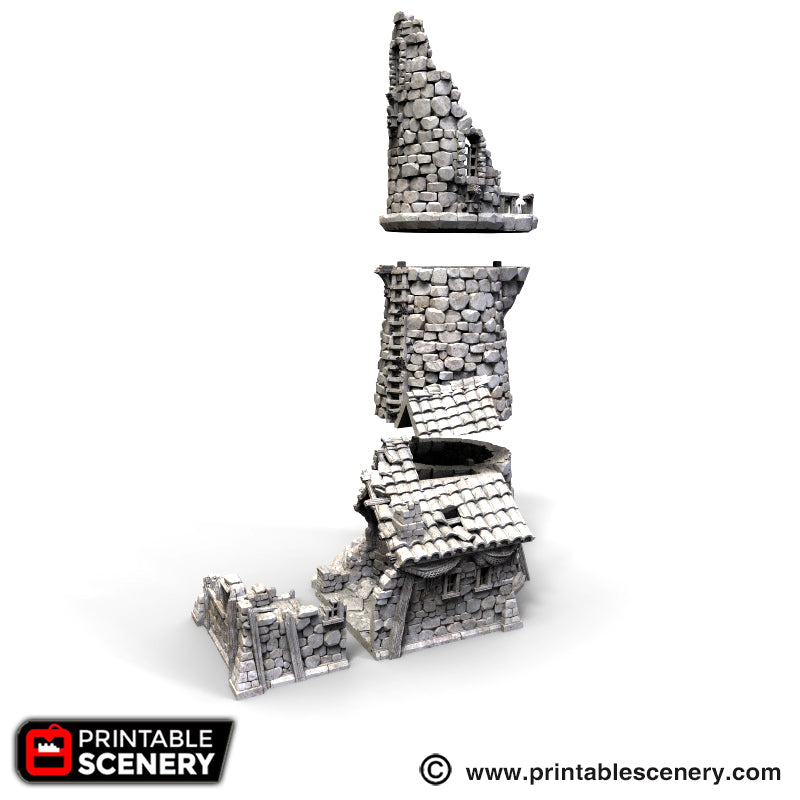 Port Winterdale Ruined Lighthouse – Printable Scenery 3D printed tabletop terrain
