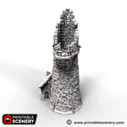 Port Winterdale Ruined Lighthouse – Printable Scenery 3D printed tabletop terrain