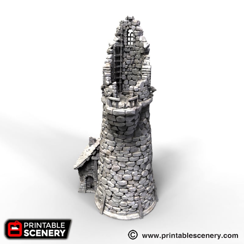 Port Winterdale Ruined Lighthouse – Printable Scenery 3D printed tabletop terrain