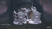 Abyssal Chargers - dnd miniature - Cast N Play Riders of Doom - Wargaming, Human, Male, Fighter, Barbarian, Cleric, Paladin, Evil, Undead