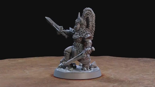 Ishtara, Queen of Golemmar - Artisan Guild | D&D | Female Gnome | NPC | Fighter | 32mm | Pathfinder | Frostgrave | TTRPG | Wargaming