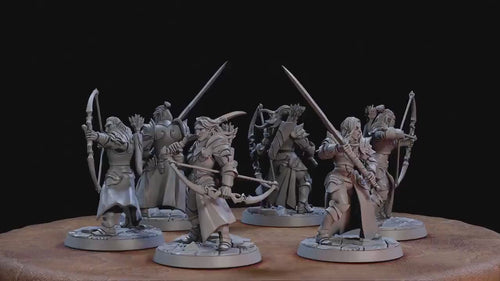 Elven Knights 28/32mm mini set  - Artisan Guild | Alfar | Drow | Male | Female | Fighter | Ranger| Pathfinder | Wargaming | Army | Unit