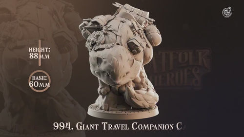 Giant Companion Cat mini | DnD Miniature, Premium Resin, Durable and Tough for your TTRPG and Wargaming! 32mm, 28mm, Travel, Caravan