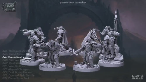 Doom Sentry - dnd miniature - Cast N Play Riders of Doom - Wargaming, Human, Male, Fighter, Barbarian, Ranger, Chaos, Evil, Undead, Melee