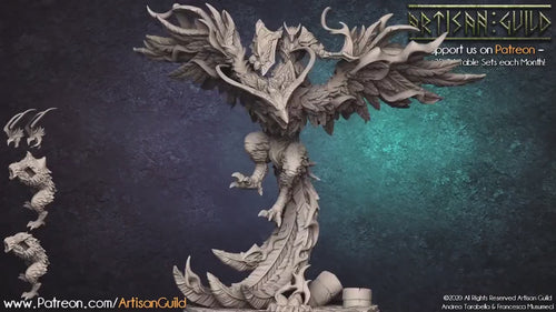 Aarakocra Phoenix Mounted Paladin Fighter premium DnD mini - High Quality Resin Printed 28mm 32mm Tabletop Miniature, Tough Durable Figurine