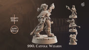 Catfolk Wizards | DnD Miniature, Premium Resin, Durable and Tough for your TTRPG and Wargaming! 32mm, 28mm, Tabaxi, Sorcerer, Warlock