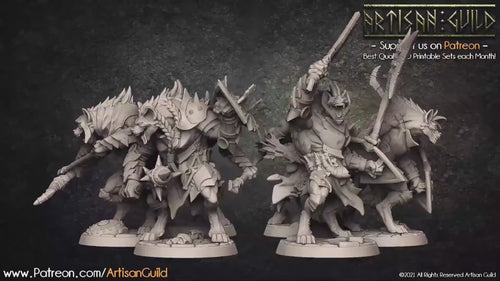 Bonegnasher Gnoll Warriors  28/32mm mini set - Artisan Guild | Monster | Pack | Hyena | Fighter | Desert | Fantasy | Pathfinder | Wargaming