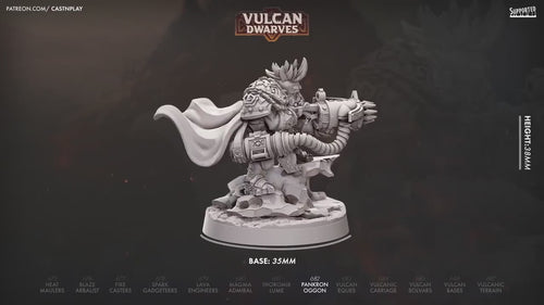 Pankron Oggon - dnd miniature - Cast N Play Vulcan Dwarves | Dwarf 32mm | Fighter | Cleric | Paladin | Barbarian | Artificer | Pathfinder