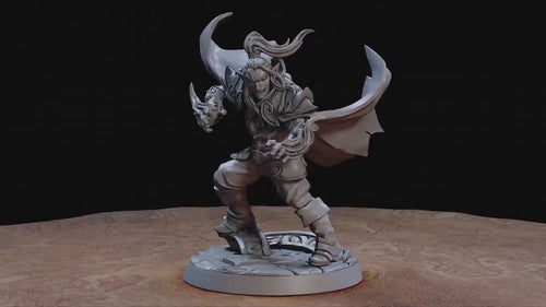 Seraphion, Elven Sorcerer 28/32mm mini  - Artisan Guild | Alfar | Drow | Male | Wizard | Warlock | Pathfinder | Wargaming | Forest | Wood