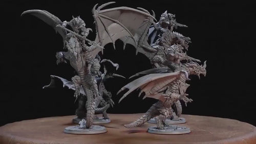 Draconic Assault Dragons mini set - Artisan Guild | DnD | Dragon | Flying | Dragonborn | Fighter | Barbarian | Pathfinder | Wargaming, Drake