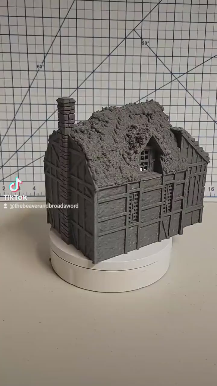 Wattle And Daub Barlyway Cottage - King and Country, dnd Medieval building, Village, Town, Wargaming Terrain, Scatter scenery, House