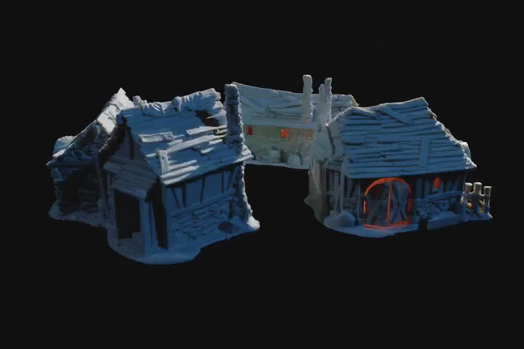 The Slum Shacks | Tabletop Terrain | Dungeons And Dragons | Painted Tabletop | Tabletop Modular Building Kit | Pathfinder