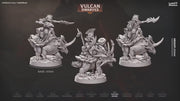 Vulcan Eques  - dnd miniature - Cast N Play Vulcan Dwarves | Dwarf 32mm | Fighter | mount | Barbarian | triceratops | Pathfinder | Wargaming