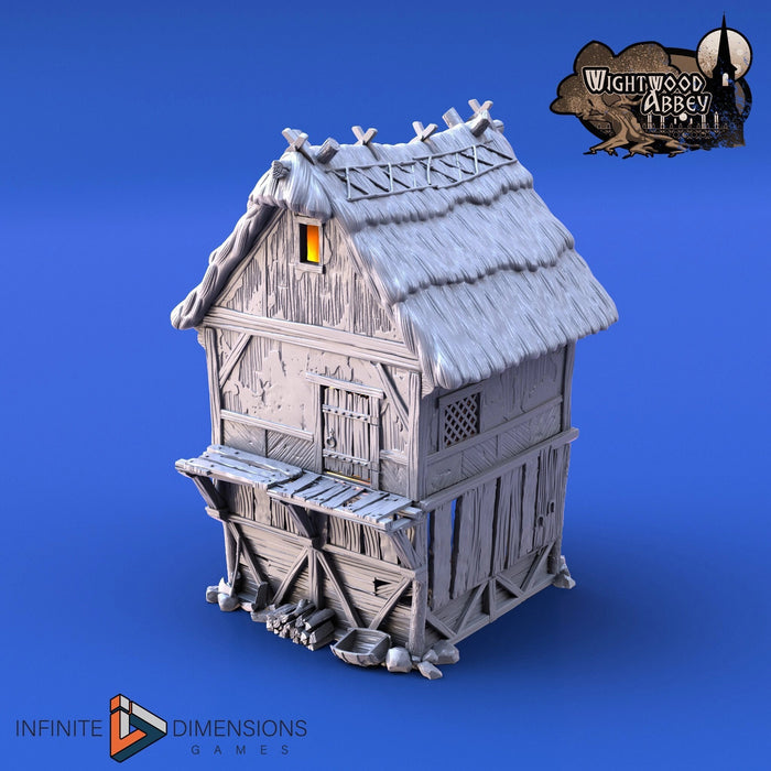 Thatched Storehouse | Tabletop Terrain | Dungeons And Dragons | Painted Tabletop | Tabletop Modular Building Kit | Pathfinder