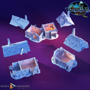 The Slum Shacks | Tabletop Terrain | Dungeons And Dragons | Painted Tabletop | Tabletop Modular Building Kit | Pathfinder