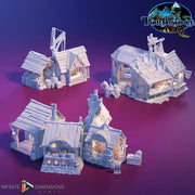 The Market Sheds | Tabletop Terrain | Dungeons And Dragons | Painted Tabletop | Tabletop Modular Building Kit | Pathfinder