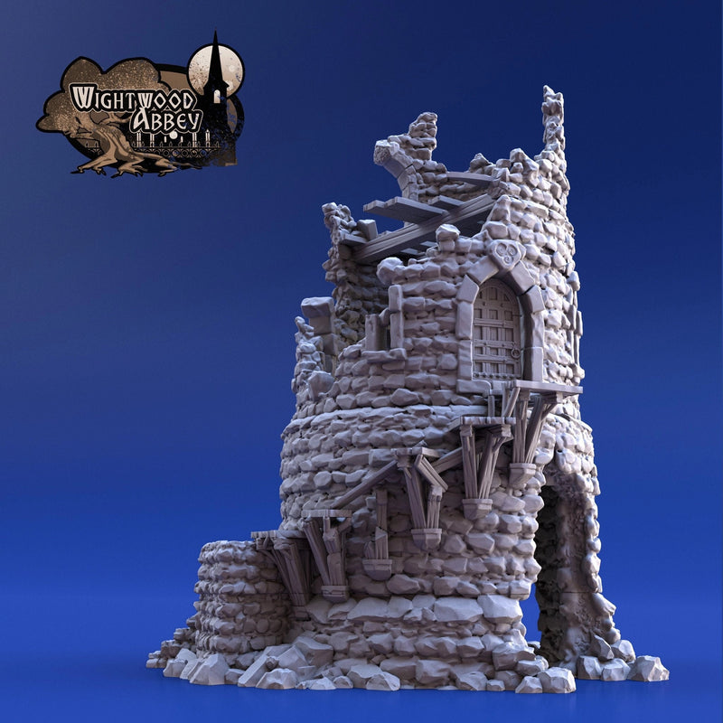 Whitewood Abbey Ruined Rookery Tower - Tabletop Terrain for Dungeons And Dragons, pathfinder, 28mm scale wargaming, D&D and 32mm scale