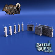 Medieval Modular Walls | Tabletop Terrain | Dungeons And Dragons | Painted Tabletop | Tabletop Modular Building Kit | Pathfinder