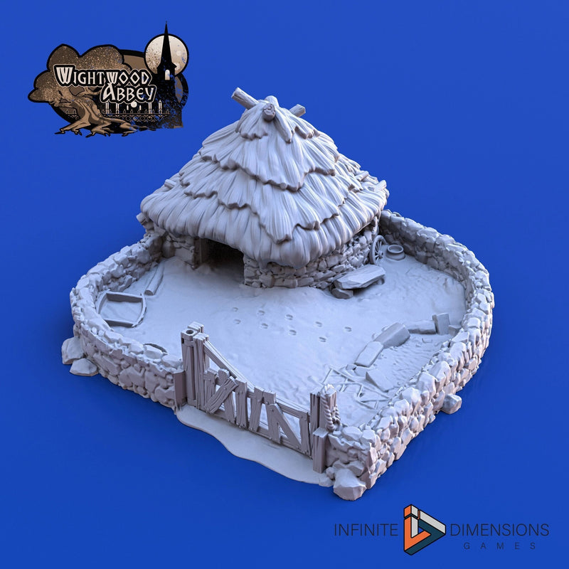 Medieval Porc Sty | Tabletop Terrain | Dungeons And Dragons | Painted Tabletop | Tabletop Modular Building Kit | Pathfinder