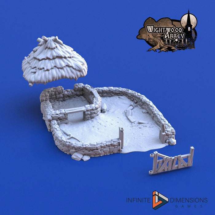 Medieval Porc Sty | Tabletop Terrain | Dungeons And Dragons | Painted Tabletop | Tabletop Modular Building Kit | Pathfinder