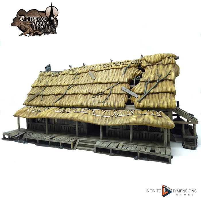 Thatched Longhouse | Tabletop Terrain | Dungeons And Dragons | Painted Tabletop | Tabletop Modular Building Kit | Pathfinder