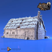 Thatched Longhouse | Tabletop Terrain | Dungeons And Dragons | Painted Tabletop | Tabletop Modular Building Kit | Pathfinder