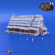 Thatched Longhouse | Tabletop Terrain | Dungeons And Dragons | Painted Tabletop | Tabletop Modular Building Kit | Pathfinder